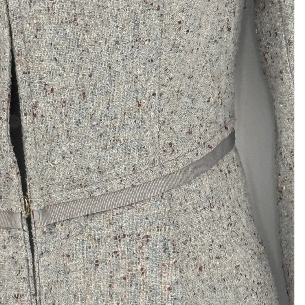 The Limited Blazer S Gray Tweed Peplum Career Wool Blend Academia‎ Preppy 92-01